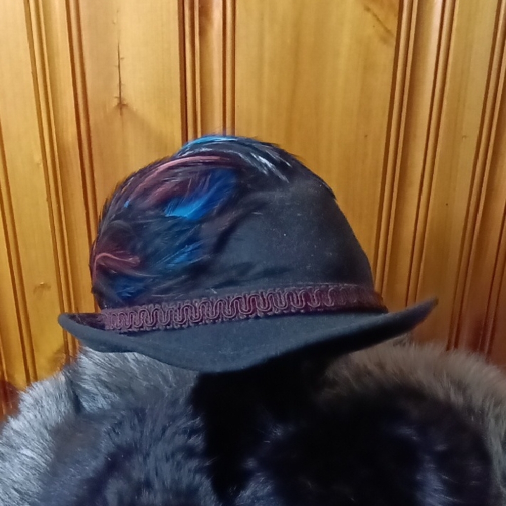 Stylish Black and Blue Fedora Hat